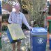 Cllr Owens with blue box and bin