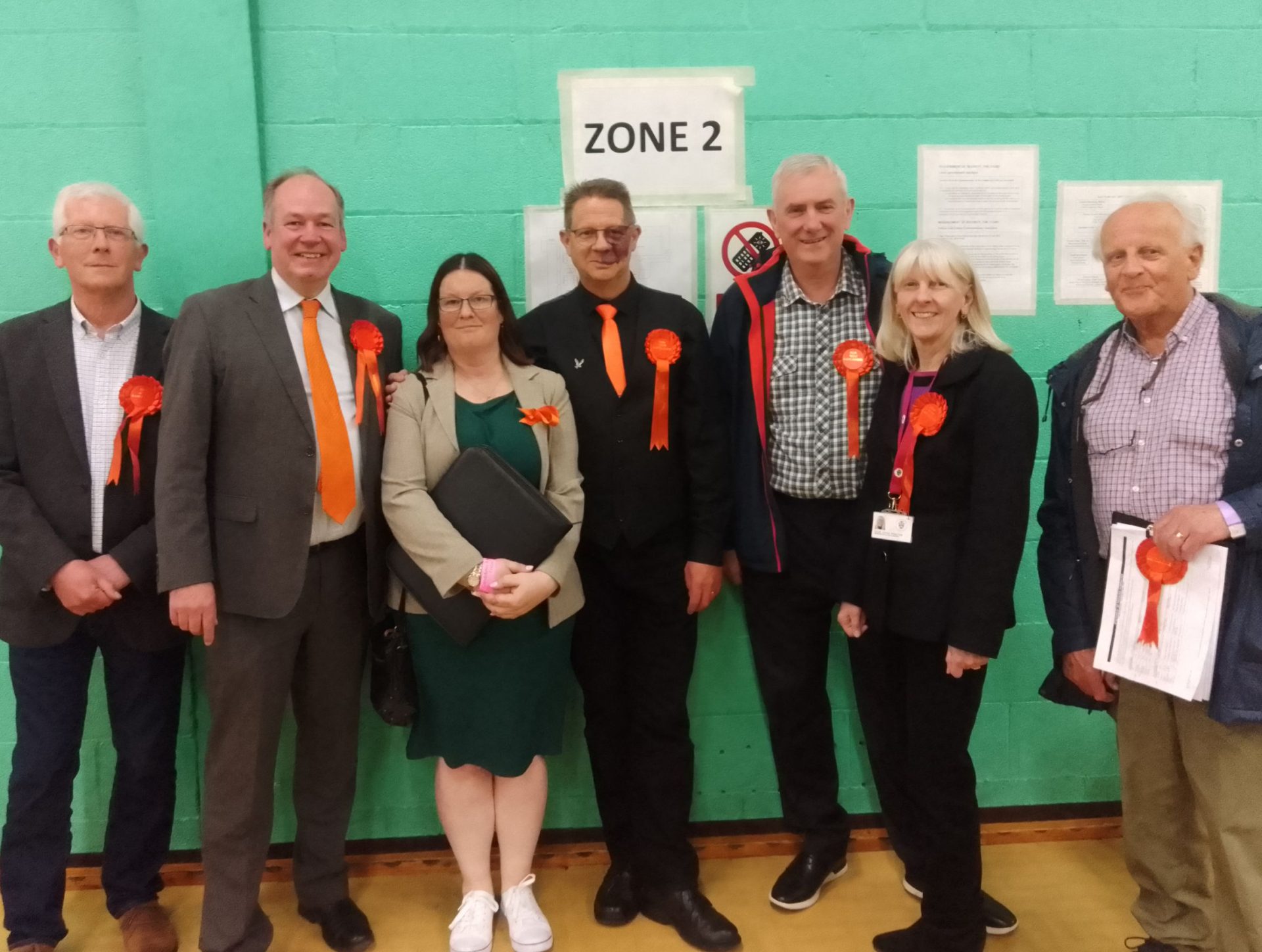 owl councillors and candidates at the count